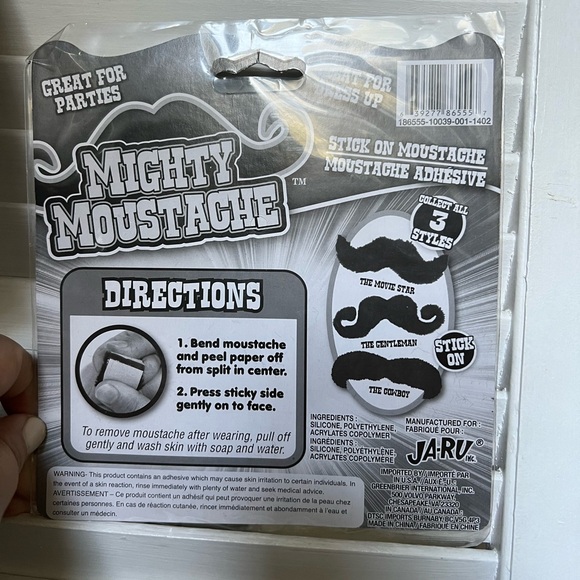 JA-RU Mighty Mustache Stick On Mustache Child's Toy Costume Accessory NEW - Picture 3 of 3